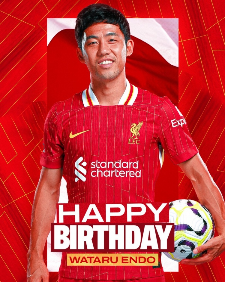  利物浦祝遠(yuǎn)藤航32歲生日快樂，球員加盟紅軍至今出戰(zhàn)62場比賽