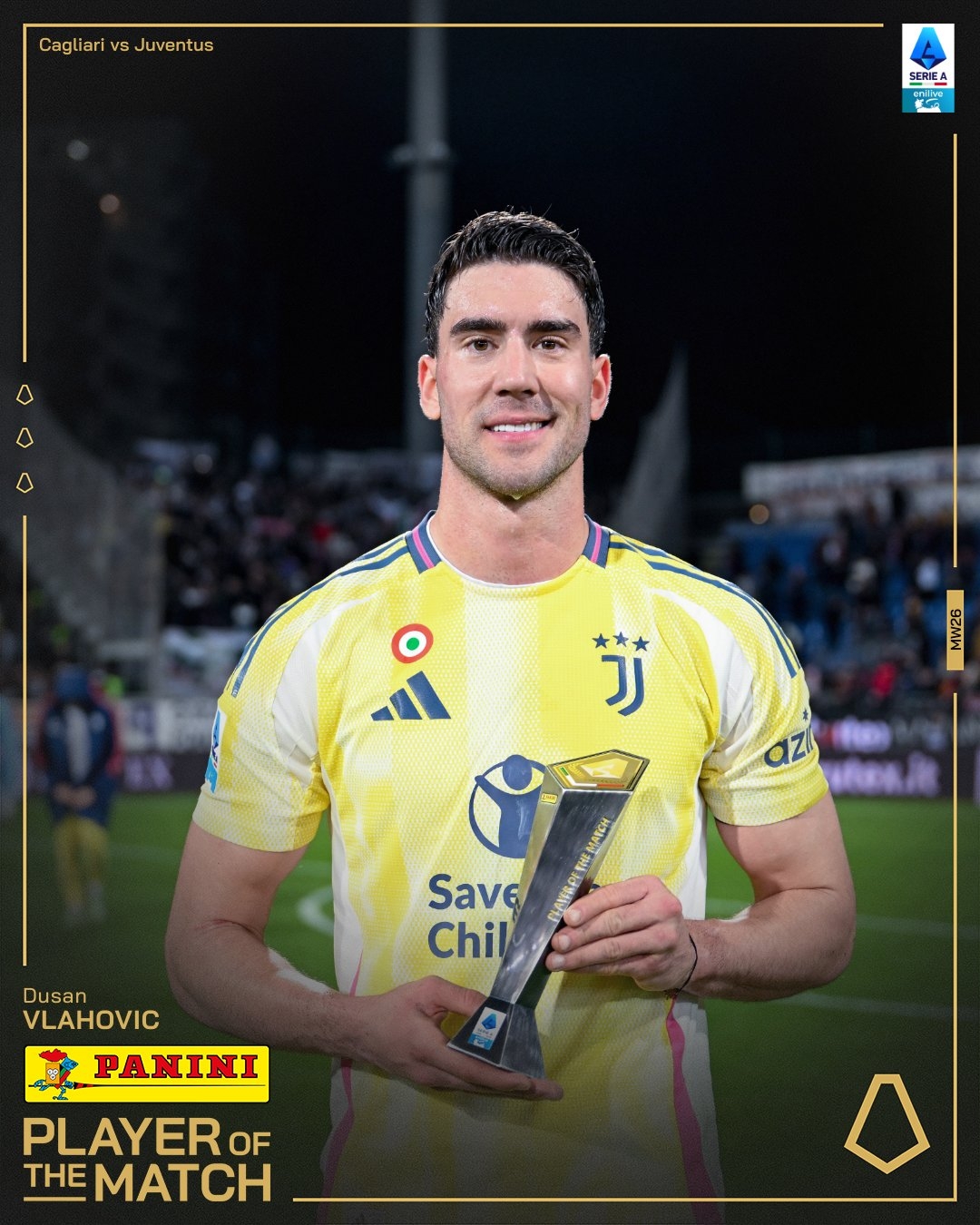 打進(jìn)致勝進(jìn)球！弗拉霍維奇當(dāng)選尤文1-0卡利亞里全場(chǎng)最佳球員