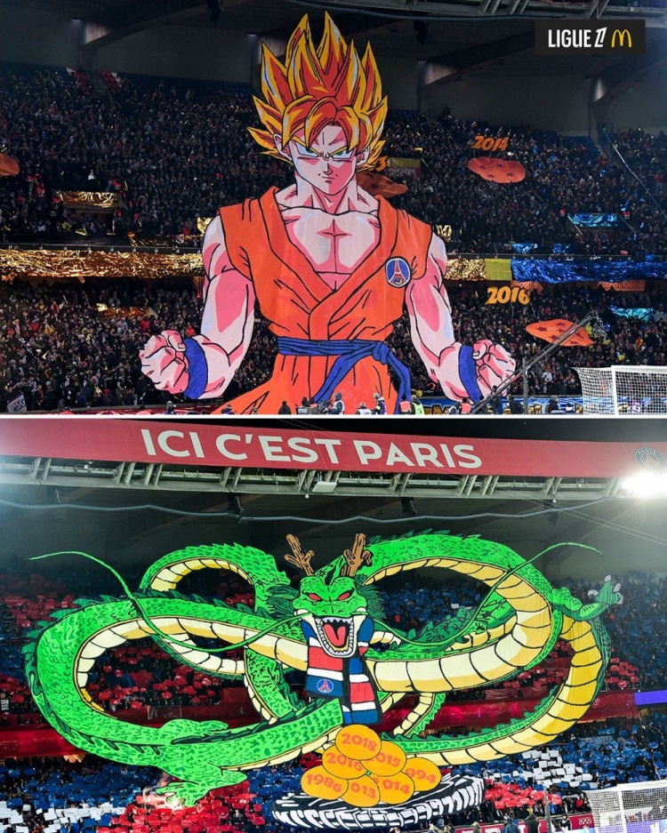  逝世一周年，法甲官推曬昔日巴黎主場龍珠TIFO：鳥山明經典永存